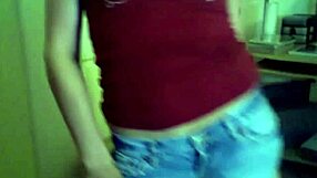 Naughty blonde teen tapes herself teasing with cute natural tits