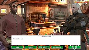 in the game, the witch grants a fuck wish with blowjob and sex