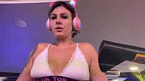 Wet crossdresser in see-through clothes gets aroused