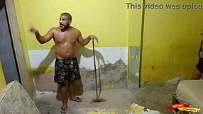 Seduce the hired bricklayer for first time banging!