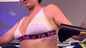 Wet crossdresser in see-through clothes gets aroused