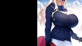 Skiing girls navigate snowy mountains in ai art compilation