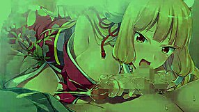 Fox girl delivers morning blowjob in anime hentai episode one, building to ejaculation