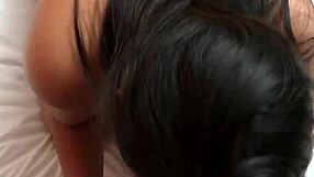 Teen latina amateur deepthroats and face fucks in hotel blowjob