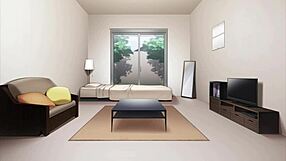 Fox girl delivers morning blowjob in anime hentai episode one, building to ejaculation