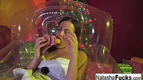 Natasha's Naughty Christmas Pussy Masturbation