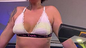 Wet crossdresser in see-through clothes gets aroused