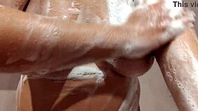 Babe Shows Tits in Shower, Jerks Stepbrother's Cock POV
