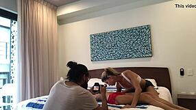 Horny Blonde Girlfriend And Redhead Slut Tease Each Other Behind Scenes!