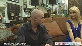 Tattooed Monique Alexander Sucks Cock and Gets Jizz on Small Tits