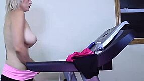 HD Nadia White Cums Hard Multiple Times on Treadmill