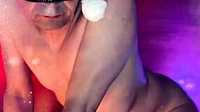 Winter nude masturbation in snow