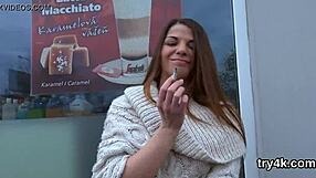 sweet cutie gives a deepthroat blowjob in pov, then her soft vagina gets nailed hard.