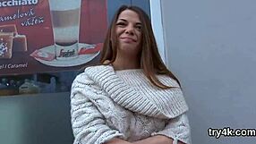 sweet cutie gives a deepthroat blowjob in pov, then her soft vagina gets nailed hard.