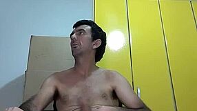 i'm doing strip tease taking off black sexy open panties and white blouse showing my big 25cm milk dick squirting