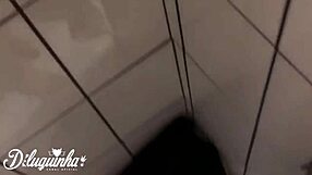 Caught The Tattooed Brunette Bathing