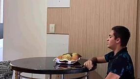 Tio arrives from trip and flirts with friend in brazilian hardcore