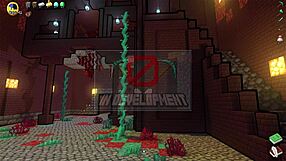 some hot underwear hornycraft with big tits cosplay 😈