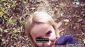 German Blonde Petite Hooker Picked Up for Outdoor Car Sex