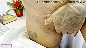 Brazilian slut swallows after anal creampie and squirting.