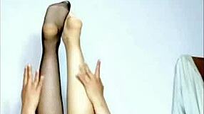 Young 18+ Teen Uses Toys for Footjob and Fetish Massage in Pie 2