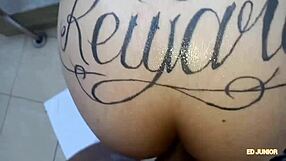 Ed Junior Feels Intense Bursting Young Tattooed Blonde's Ass