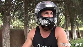 I watch shemale beauty in hardcore blowjob scene