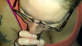 Husband swallows black cock in interracial encounter