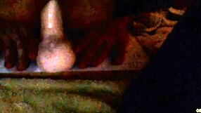 mature sissy in stockings rides thick dildo