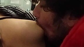 Amateur Latina Gets Small Tits Sucked at Public ATM!