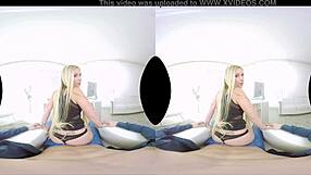 Lena Nitro gives a blowjob in the office VR.