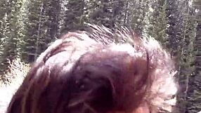 petite latina sucks huge cock and swallows cum by riverfront