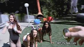 foursome pov banging with horny bunnies in sexy lingerie