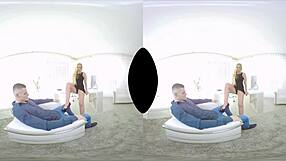 Lena Nitro gives a blowjob in the office VR.