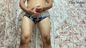 Gay Interracial Amateur Pornstar Masturbates Solo with Hard Cock