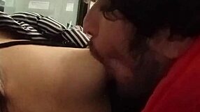 Amateur Latina Gets Small Tits Sucked at Public ATM!