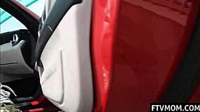 this leggy milf is out in public, looking hot