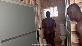 Quickie doggystyle with boss's daughter in tight bathroom space.