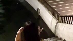 nana revels in being naked outside the station and hails a taxi bare