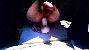 mature sissy in stockings rides thick dildo