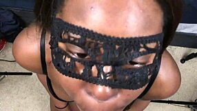 Black teen sucks white guy's cock and gets creampied