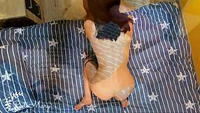 Young girl in pov amateur video with cumshot on belly