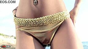 Hungarian Babe Jessy Wynn Stripping at the Beach