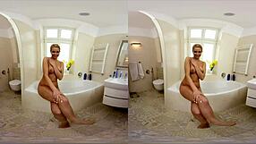 lovely fetish babe nikky dream in vr video exploring bathroom fantasies