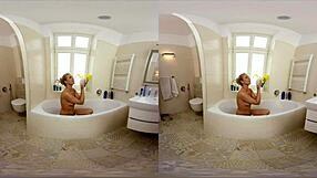 lovely fetish babe nikky dream in vr video exploring bathroom fantasies