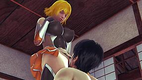 Sakura Igawa in 3D animation from Action Taimanin with missionary pose
