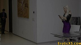 classy blonde riding lover with petite body and cumshot