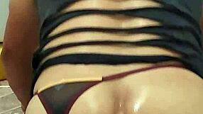 gay putinha moans deeply on that huge silicone cock, feeling every inch