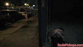 spexy beauty picked up for rough outdoor fucking with gagging and choking