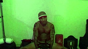 Italian porn star Maxxx Loadz stretches tight in gym machine, clothes ripped during hot sex.